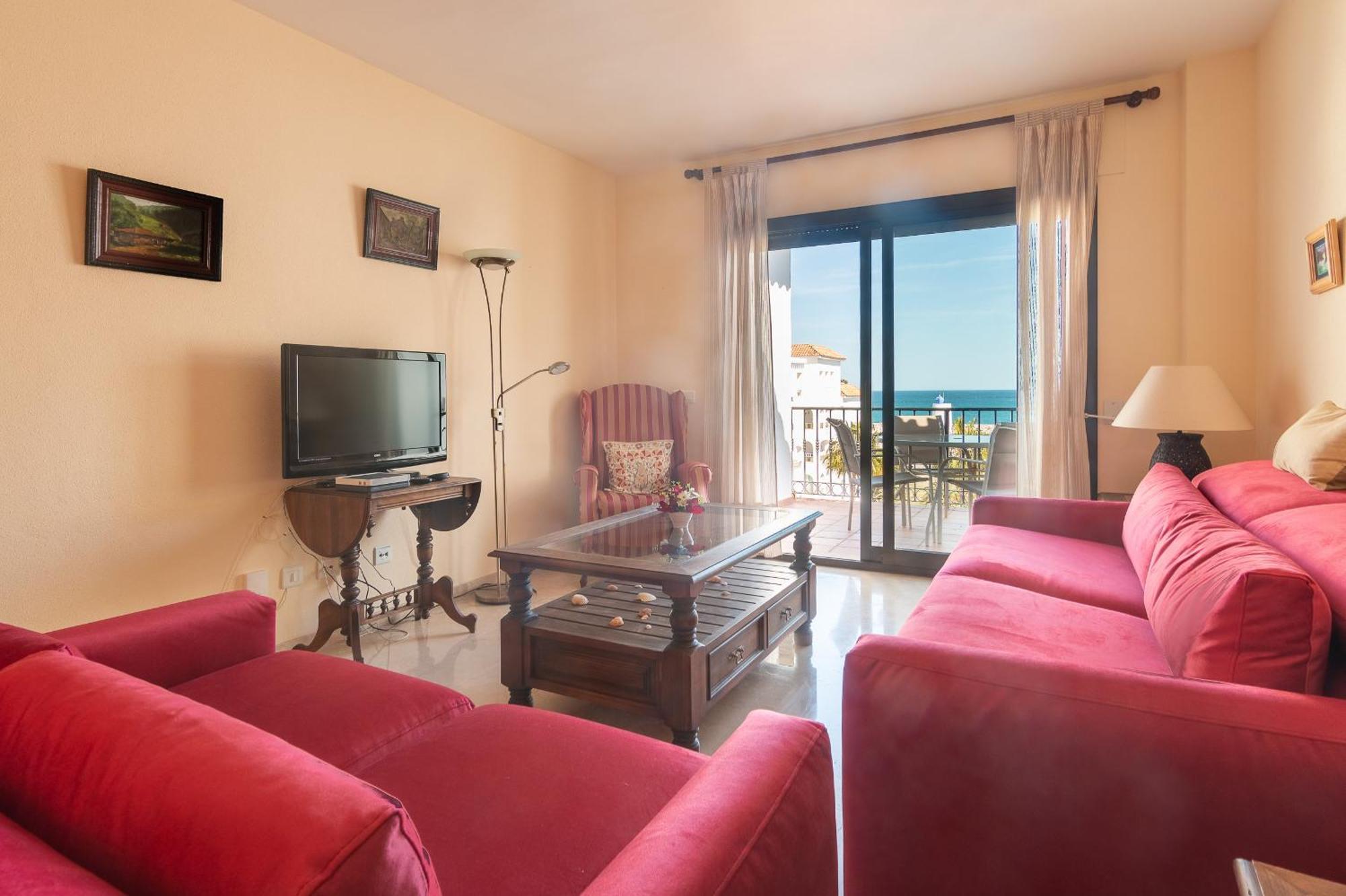2233-Lovely 2 Bedrooms On The Beach, Pool And Port Manilva Bagian luar foto